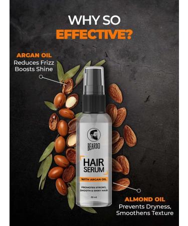 Beardo Hair Growth Serum for Men | Argan Oil for Softer Shinier & Thicker Hair | Tames Frizz & Seals Moisture | 1.69 oz - Shop Internationally - Buy Online on GoSupps.com