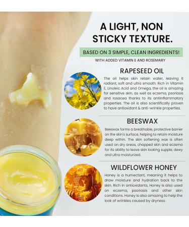 Buy Beeseline Original - 100% Natural & Hypoallergenic Petroleum Jelly Alternative for Lips Hands Baby Care & Makeup Remover (2 oz Glass Jar) - Shop Now - Buy Online on GoSupps.com