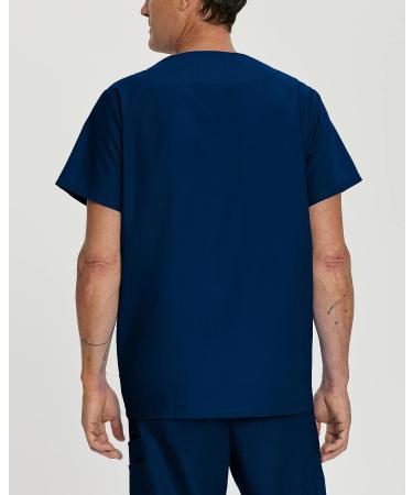 Landau Essentials Men's 5-Pocket V-Neck Scrub Top | 7489 Navy | Large Tall - Relaxed Fit - Buy Online on GoSupps.com