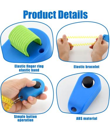 Dog Training Clickers Finger Loop 2 PCS Reinforces Positive Behaviour Train Clicker Aid Tool Professional Effective Trainer Tools Comfortable Grip Suitable for Dogs Puppies Cats Pets Black and Blue - Buy Online on GoSupps.com