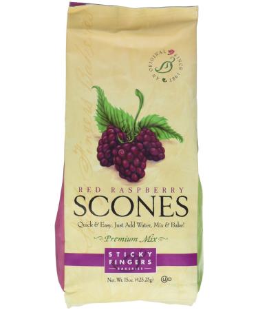 Pack of 6, 15 oz Sticky Fingers Bakeries Bulk Scone Mix: Just Add Water Scone Mixes (Red Raspberry)