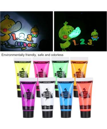 RIZGHWOY UV Reactive Body Paint Set 8 Fluorescent Colors 10 Ml Each NonToxic Water Based Formula for Nightclubs Parties Festivals - Buy Online on GoSupps.com