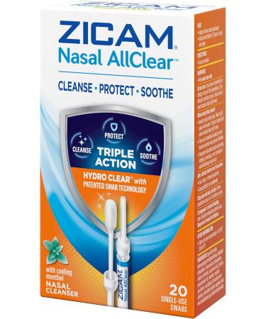 Zicam Nasal AllClear - Triple Action Sinus Relief Nasal Cleanser with Cooling Menthol Drug-Free 20 Count - Buy Online on GoSupps.com