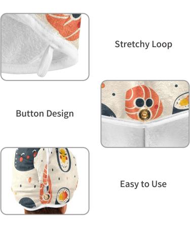 Sushi Dots Hair Towel 2 Pack | Super Absorbent Quick Dry Hair Turbans for Women & Girls - Buy Online on GoSupps.com