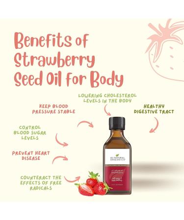 Strawberry Seed Oil - 100% Natural Cold Pressed Carrier Oil for Skin, Hair, Face, Lip, and Nails Care - Aromatherapy & Massage Oil - Essential Oil for Yoga, Sleep, Diffuser - 3.4 Oz - Buy Online on GoSupps.com