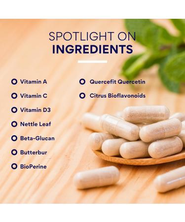 Research Verified Lung and Respiration - Seasonal Allergy and Sinus Support - Vitamin A C & D Quercetin Nettle Leaf Extract - 60 Capsules - Made in The USA 1 - Buy Online on GoSupps.com