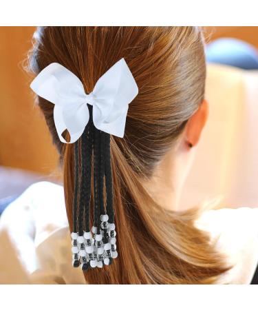 ERINGOGO Ponytail Beaded Hair Extension Bowknot Ponytail Wig Hair Decoration for Children White - Buy Online on GoSupps.com