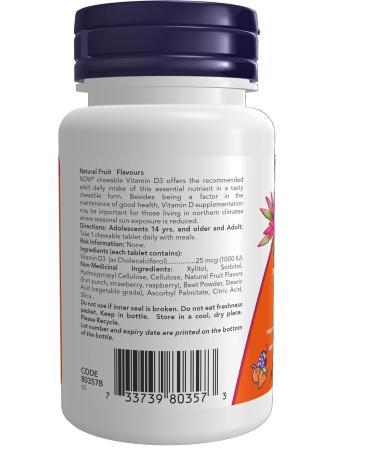 Now Vit D-3 1 000 IU Chewable 180 Loz - Buy Online on GoSupps.com