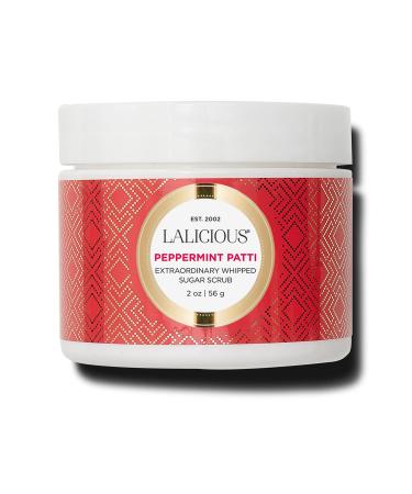 LaLicious Sugar Peppermint Extraordinary Whipped Sugar Scrub - Cane Sugar Body & Foot Scrub Exfoliating & Moisturizing Skin Care with Coconut Oil & Honey No Parabens (2oz)
