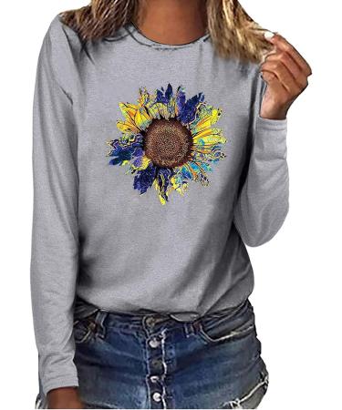 tsaChick Women's Oversized Sunflower Sweatshirt | Clearance Sale | Gray | S-XXL - Buy Online on GoSupps.com