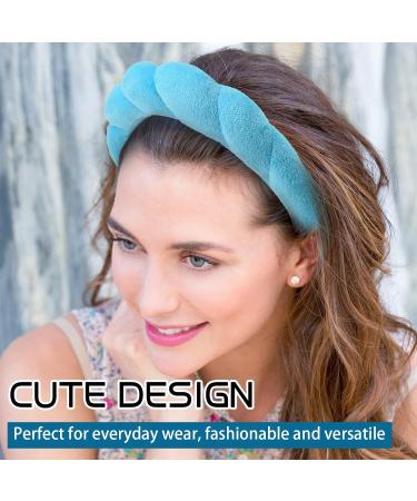 Pipihome Puffy Spa Headband for Women Sponge Terry Towel Cloth Fabric Head Band Puffy Makeup Headband for Skincare Face Washing Makeup Removal Shower Facial Mask (Blue) - Buy Online on GoSupps.com