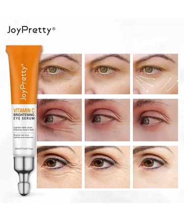 JoyPretty 20ml Vitamin C Brightening Eye Serum for Dark Circles, Puffiness, and Fine Lines (2PCS) - Buy Online on GoSupps.com