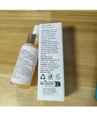 Exfoliating Rice Ampoule Rice Serum for Gentle Face Peel Dead Skin Remover Pore Minimizing & Deep Hydration Exfoliant with Hyaluronic Acid for Glowing Skin All Skin Types (White Rice 30ml) White Rice 1 Fl Oz (Pack of 1) - Buy Online on GoSupps.com