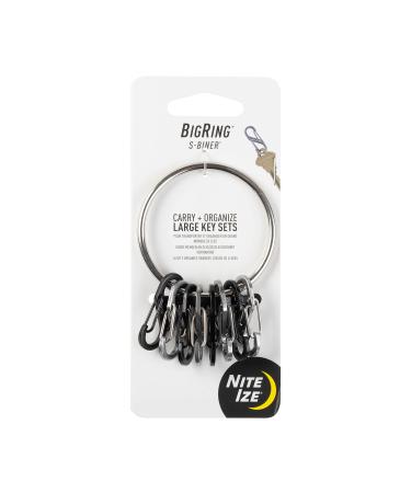 Nite Ize - BRG-M1-R3 BigRing Steel, 2" Stainless-Steel keychain Ring With 8 Stainless-Steel Key-Holding S-Biners