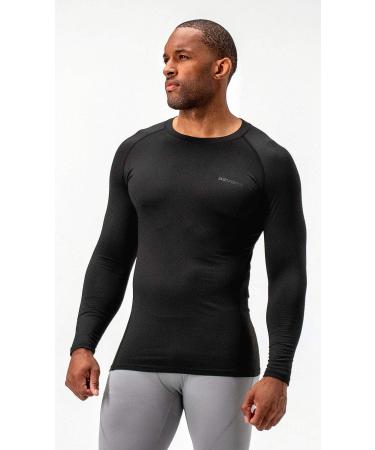 DEVOPS Men's Thermal Long Sleeve Compression Shirts 2 Pack - Medium Black/Black - Buy Online on GoSupps.com