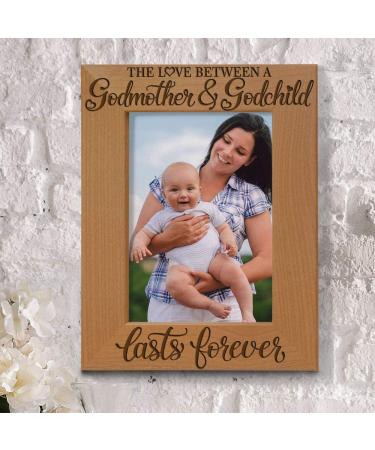 KATE POSH Godmother & Godchild Forever Picture Frame - Baptism Gift from Goddaughter/Godson - Engraved Natural Wood Frame (4x6-Vertical) - Buy Online on GoSupps.com