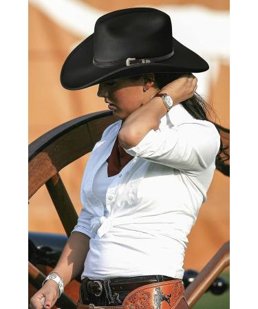 UIMLK Classic Felt Wide Brim Western Cowboy Hat with Buckle | Black | Unisex - Buy Online on GoSupps.com