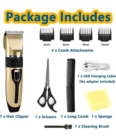 Rechargeable Hair Clipper Electric Cordless Hair Trimmer Professional Detailer Haircut Kit Titanium & Ceramic Blade with 4 Guide Combs for Home & Barber Use 10-Piece Mens Grooming Hair Cutting Kit - Buy Online on GoSupps.com