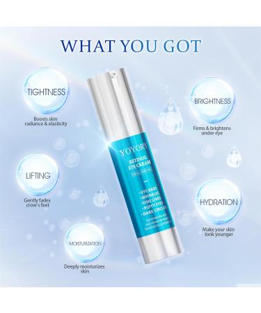 Retinol Eye Cream for Eye Bags - Anti-Aging Under Eye Treatment for Dark Circles Fine Lines Wrinkles Puffiness - Hydrating & Moisturizing Skin CareGift for Women and Men 0.67 fl oz 0.67 Fl Oz (Pack of 1) - Buy Online on GoSupps.com