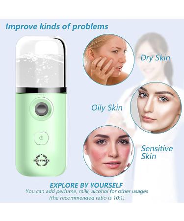 Sen-Foree Nano Spray Mini Handheld Face Steamer USB Rechargeable - Green | Facial Moisturizing, Daily Makeup, Skin Care - Buy Online on GoSupps.com