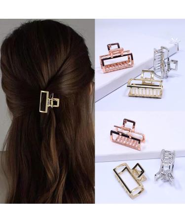 VinBee Small Claw Clips 3 Pack for Women with Thick Hair - Silver, Gold, Rose Gold - 1.1 x 1.57 inches - Buy Online on GoSupps.com