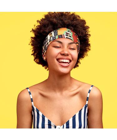 6-Piece African Boho Print Headbands for Women & Girls | Wide Elastic Turban Headwraps for Yoga & Sports - Buy Online on GoSupps.com
