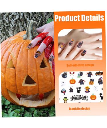 Halloween Nail Stickers 5PCS 3D Cartoon Skull Evil Goth Nail Stickers Self-Adhesive Halloween Nail Wraps Waterproof Halloween Decals for Nails - Buy Online on GoSupps.com