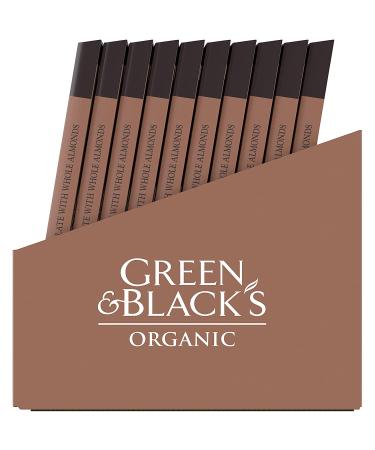 Green & Black's Organic Milk Chocolate with Almonds Bar 34% Cacao - 10 Pack - Buy Online on GoSupps.com