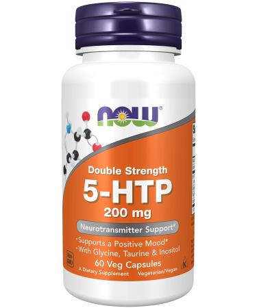 NOW Foods 5-HTP 200 mg - 60 Veg caps 3 Pack