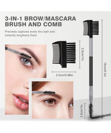 Lusofie 3Pcs Eyelash Separator Tool Eyelash Comb Eyebrow Spoolie Brush Set | Double Head Eye Brow Grooming and Makeup Tools - Buy Online on GoSupps.com
