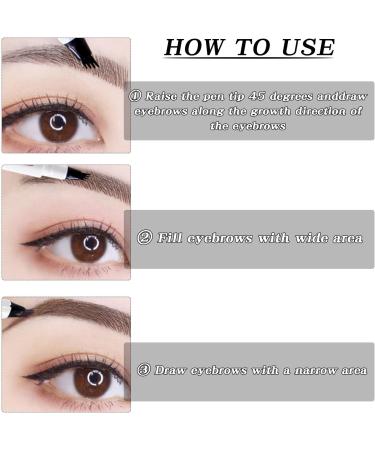 2PCS Eye Brow Pen Natural Makeup Fine Stroke Magic Eyebrow Pencil Waterproof 4 Tip Eyebrow Pencil Natural Fine Lines Eyebrow Pencil for Women and Gril (Gray) - Buy Online on GoSupps.com