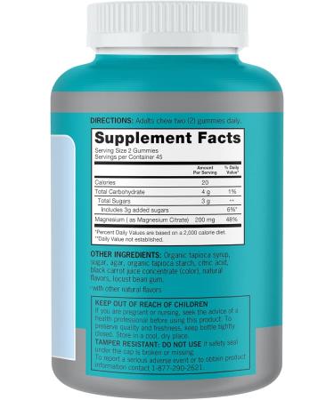 Qunol 200mg Magnesium Citrate Gummies | High Absorption Supplement for Nerve, Bone & Muscle Health | Vegetarian | 90ct - Buy Online on GoSupps.com