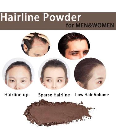 Instant Hairline Shadow - Hairline Powder for Quick Grey Hair Cover - Windproof & Sweatproof Hair Touch-Up with Root Concealer - Long-Lasting Mirror & Puff Included (Dark Brown) - Buy Online on GoSupps.com