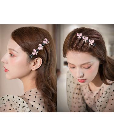 8pcs Sparkling Crystal Stone Braided Hair Clips for Women - Butterfly Design with 3 Small Clips - Ideal for Thick Hair - Includes Extra Ear Bone Clips - Buy Online on GoSupps.com