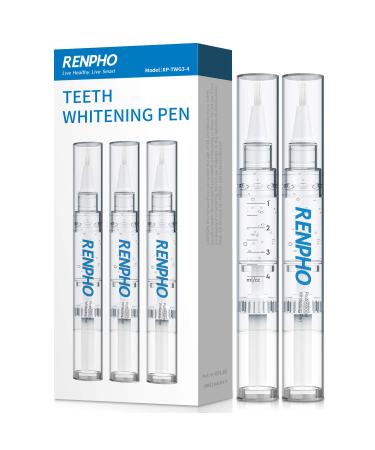 RENPHO Teeth Whitening Pens 3 Pack, Professional Teeth Whitening Gel for Sensitive Teeth, 35% Carbamide Peroxide, No Sensitivity, Painless, Easy to Use, 20+Uses