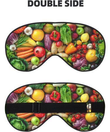 Fresh Fruits & Vegetables Print Unisex Sleep Mask | Double-Sided Eye Mask for Sound Sleep & Skin Care - Shop Internationally - Buy Online on GoSupps.com