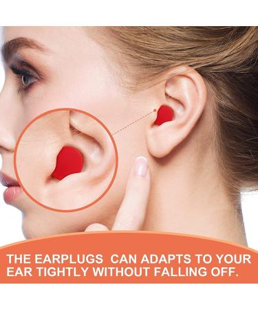 6Pairs Ear Plugs Reusable Silicone Earplugs Waterproof Swimming Earplugs Noise Cancelling Ear Plugs for Adults Kids Ear Plugs for Swimming Sleeping Snoring Studying (Orange) - Buy Online on GoSupps.com