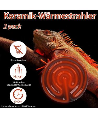 Repti Home 50W Ceramic Heat Radiator (2-Pack) | Optimal Heating for Reptiles Amphibians Pets & Livestock - Buy Online on GoSupps.com