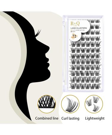 Buy BQ Lash Colored Eyelash Clusters - DIY Extensions | 72 Individual Lashes for At-Home Beauty (B10 B02 B09) - Buy Online on GoSupps.com