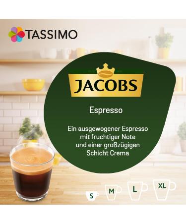 Buy Tassimo Jacobs Espresso Classico Capsules - 80 Coffee Pods Pack of 5 | International Shipping Available - Buy Online on GoSupps.com