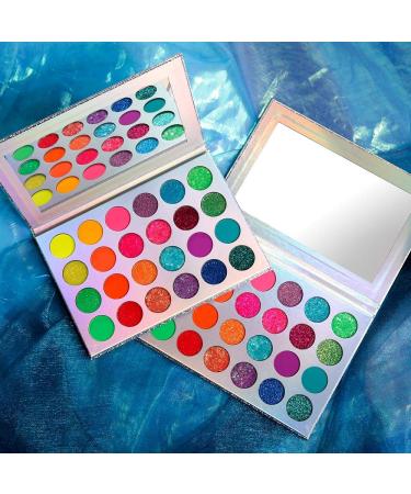 Neon Eyeshadow Palette - Delanci Aurora Glow for Halloween Makeup | Fluorescent & Glitter Eyeshadow Kit - Buy Online on GoSupps.com