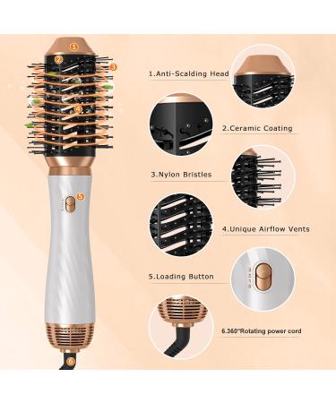 UKLISS Upgrade Auto Airflow Curl System 2024: 6-in-1 Hair Dryer Brush Set in White Gold - Buy Online on GoSupps.com
