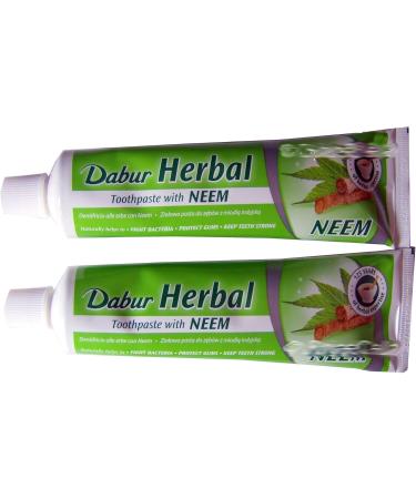  Dabur Dabur Herbal Toothpaste - Neem - 6 x 100ml tubes - Antibacterial - Buy Online on GoSupps.com