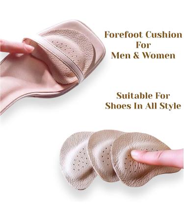 CB 4-Pair Soft Leather Metatarsal Pads for Foot Pain Relief | Ball-of-Foot Cushions Inserts for Men Women & Kids - 3mm & 6mm Thick - Buy Online on GoSupps.com