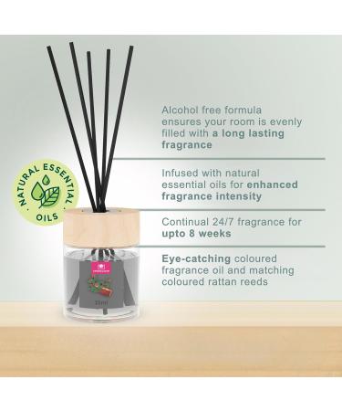 Cristalinas 35ml Sandalwood & Cedar Air Fresheners for Home - Reed Diffusers for home - Home Fragrance Lasts upto 8 weeks - Room Diffuser Sticks with Coloured Fragrance Oil - Buy Online on GoSupps.com