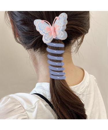 Telephone Cord Hair Ties - Braided Telephone Wire Hair Bands | Colorful Elastic Telephone Hair Clips For Children Women Kids Birthday Party Halloween Christmas Blue - Buy Online on GoSupps.com