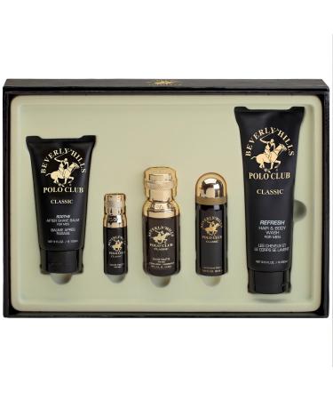Beverly Hills Polo Club Classic 5 Piece Cologne Gift Set For Men Eau de Toilette Deodorant After Shave Body Wash