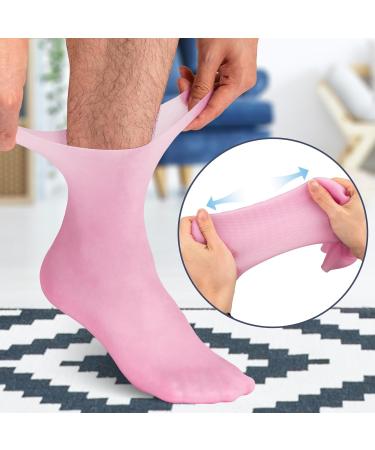 Shop No Lifting X-Large Reusable Silicone Moisturizing Socks for Dry Skin | Non-Slip Spa Socks for Men - Pink & Tan - Buy Online on GoSupps.com