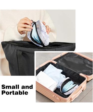 Gray Bright Light Marble Stone Pattern Women's Napkin Storage Bag - Portable Period Pocket for Women & Teens Menstrual Cup Holder Breastfeeding Insert - Buy Online on GoSupps.com