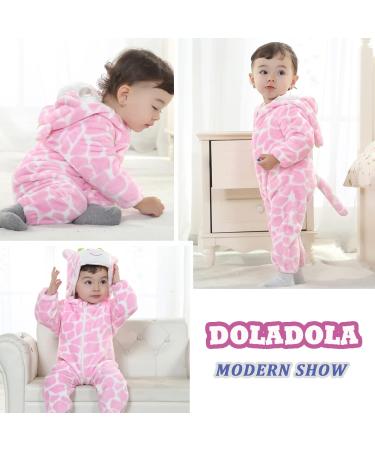 Doladola Baby Romper - Dalmatian Animal Onesie for Newborns (0-3 Months) - Pink Cow Print Jumpsuit - Buy Online on GoSupps.com